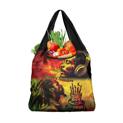 Happy Birthday King of Reggae Grocery Bag