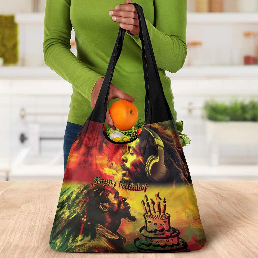 Happy Birthday King of Reggae Grocery Bag