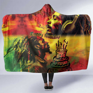 Happy Birthday King of Reggae Hooded Blanket
