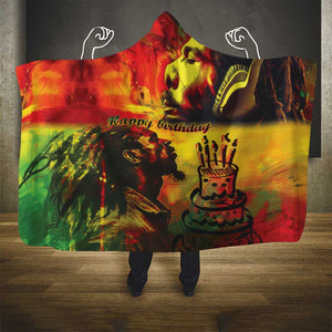 Happy Birthday King of Reggae Hooded Blanket