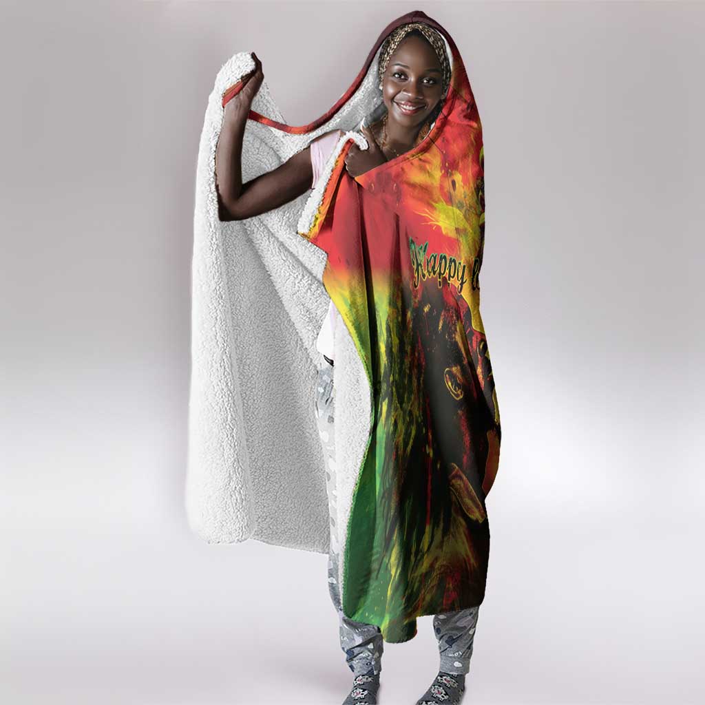 Happy Birthday King of Reggae Hooded Blanket