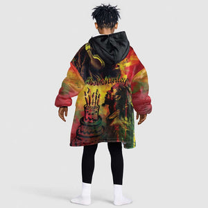 Happy Birthday King of Reggae Kid Wearable Blanket Hoodie