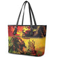 Happy Birthday King of Reggae Leather Tote Bag