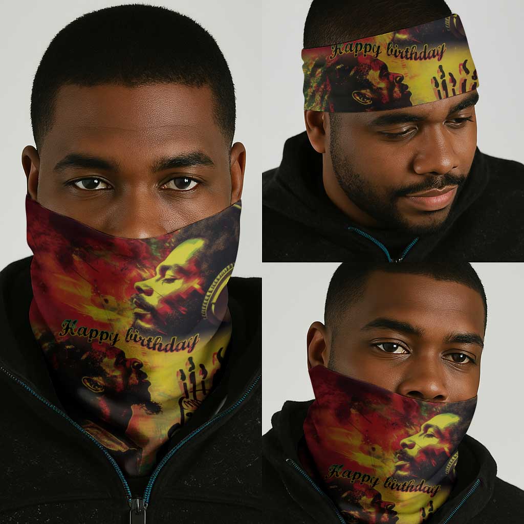 Happy Birthday King of Reggae Neck Gaiter LT9