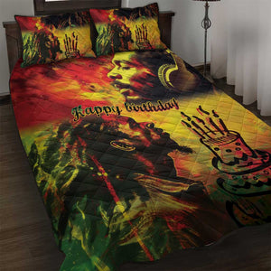 Happy Birthday King of Reggae Quilt Bed Set