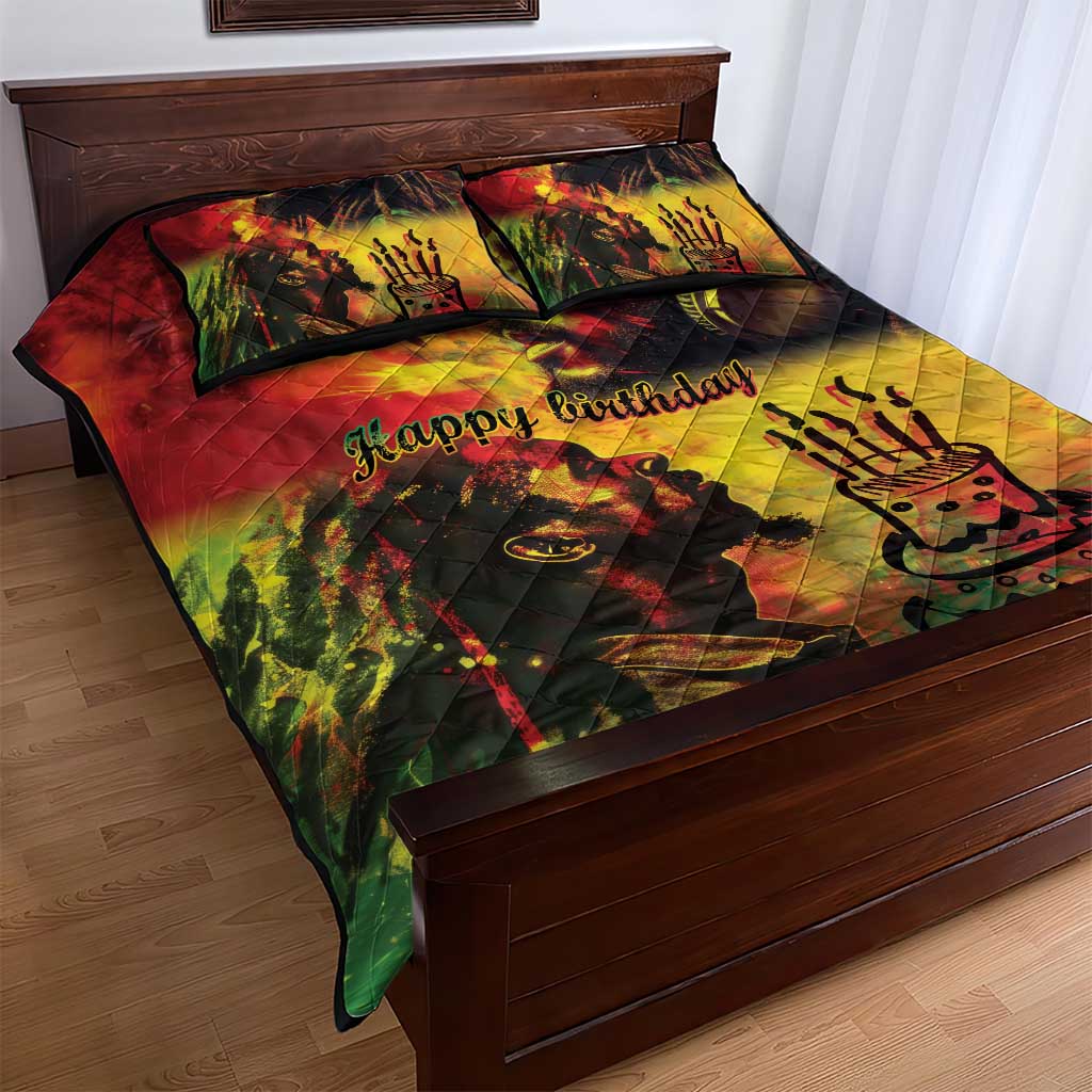 Happy Birthday King of Reggae Quilt Bed Set