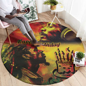 Happy Birthday King of Reggae Round Carpet