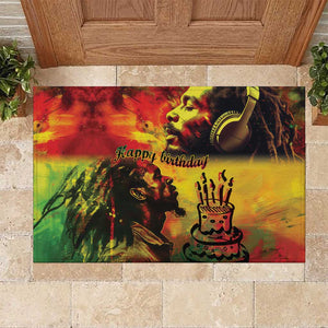 Happy Birthday King of Reggae Rubber Doormat