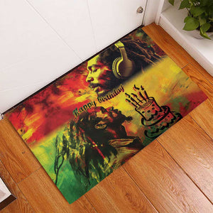 Happy Birthday King of Reggae Rubber Doormat