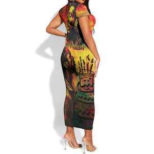 Happy Birthday King of Reggae Short Sleeve Bodycon Dress LT9