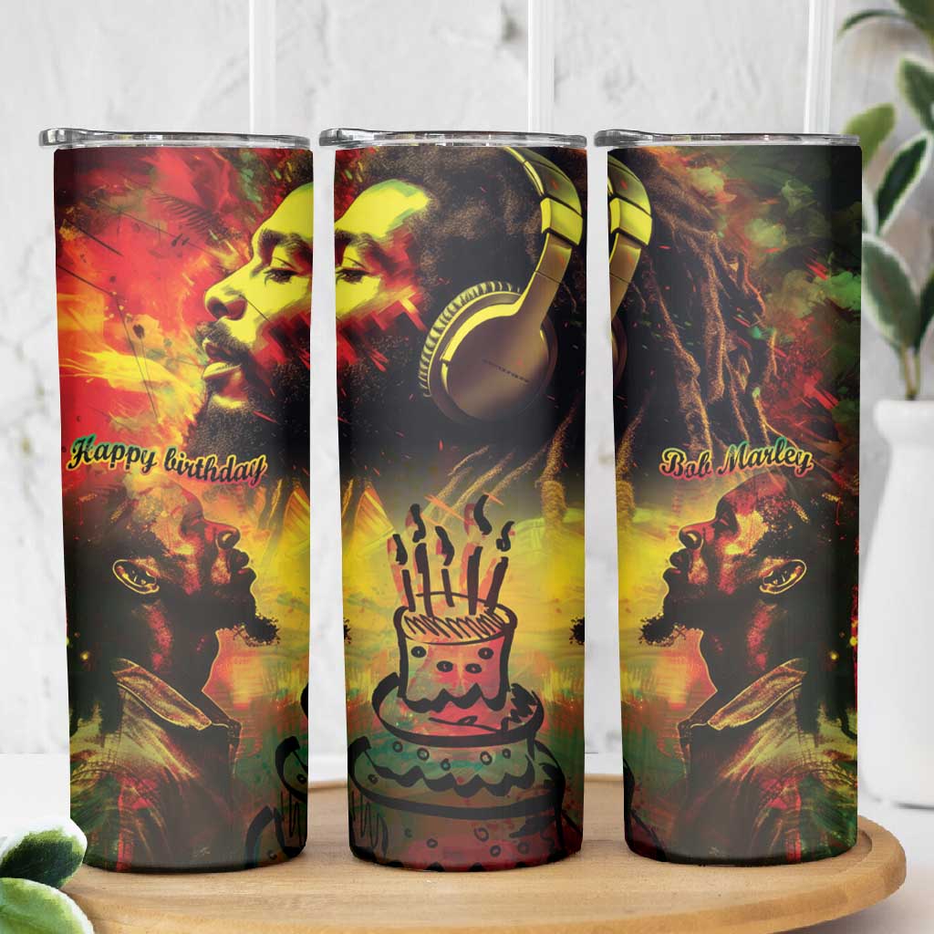 Happy Birthday King of Reggae Skinny Tumbler
