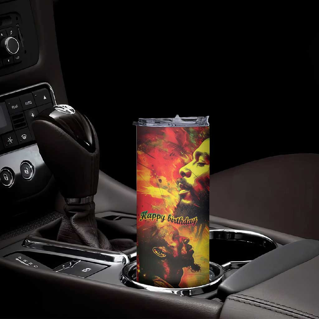 Happy Birthday King of Reggae Skinny Tumbler