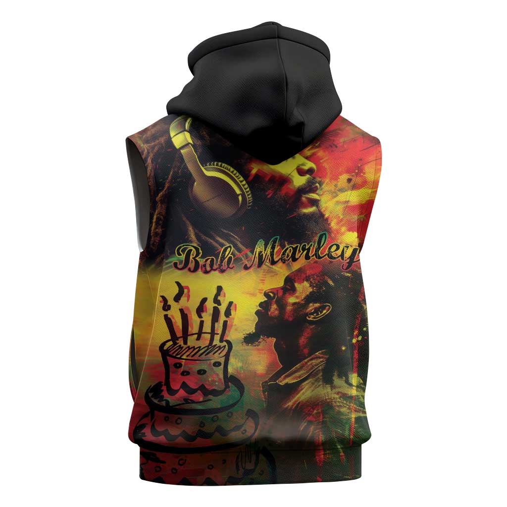 Happy Birthday King of Reggae Sleeveless Hoodie - African Pride