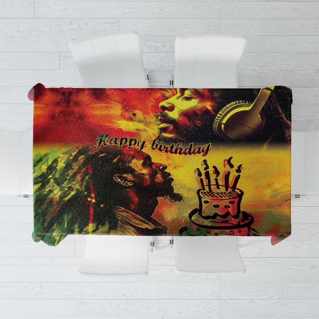 Happy Birthday King of Reggae Tablecloth