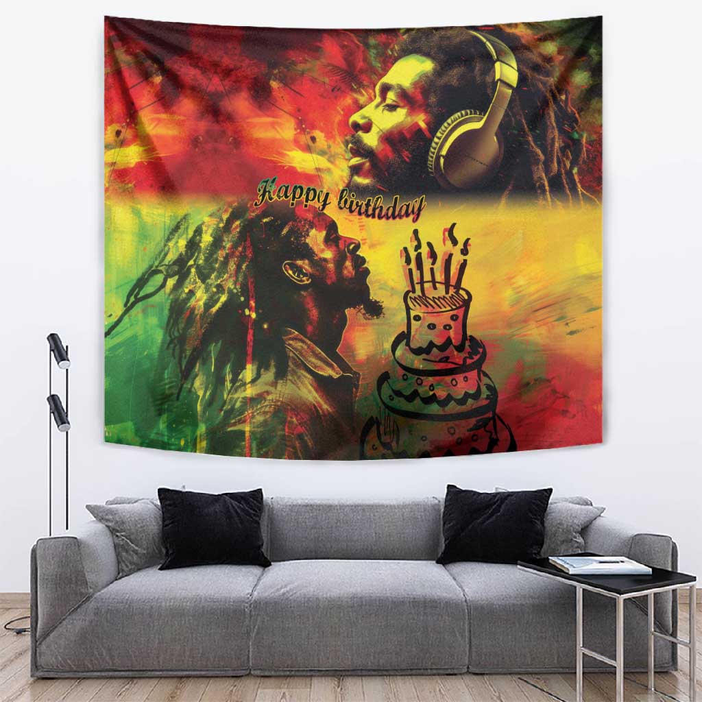 Happy Birthday King of Reggae Tapestry