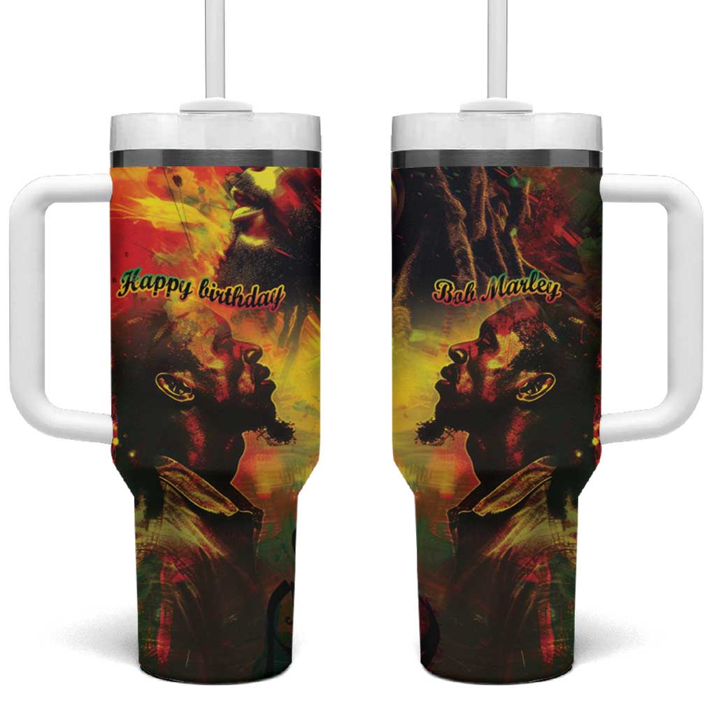 Happy Birthday King of Reggae Tumbler With Handle