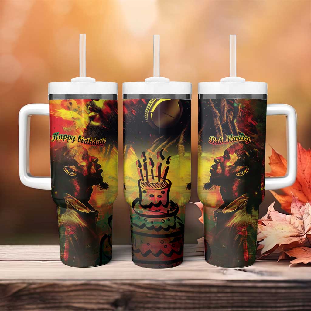 Happy Birthday King of Reggae Tumbler With Handle