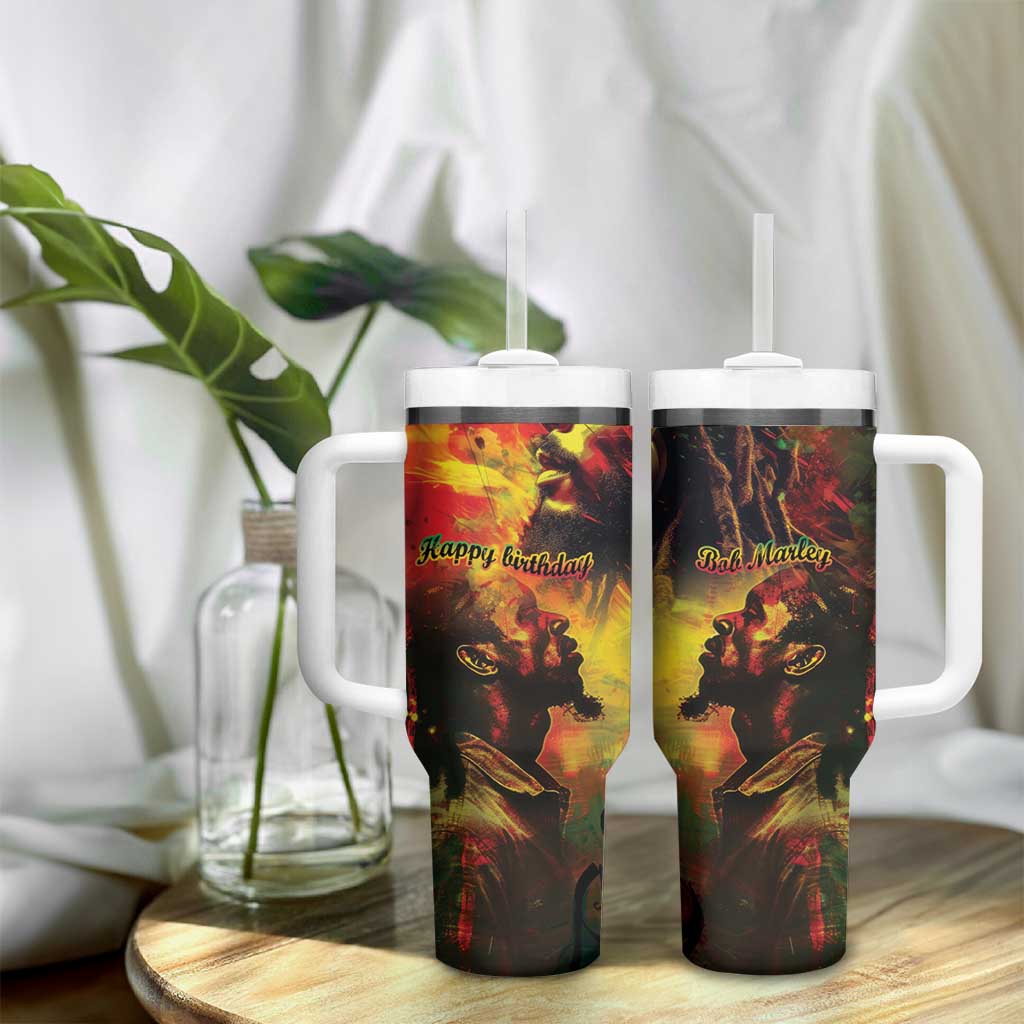 Happy Birthday King of Reggae Tumbler With Handle