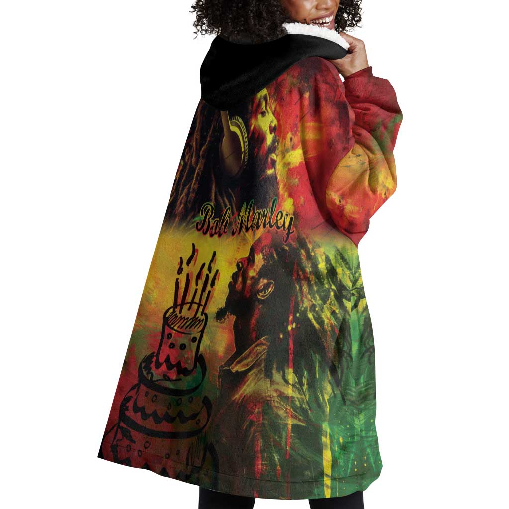 Happy Birthday King of Reggae Wearable Blanket Hoodie