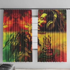 Happy Birthday King of Reggae Window Curtain