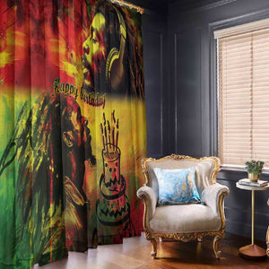 Happy Birthday King of Reggae Window Curtain