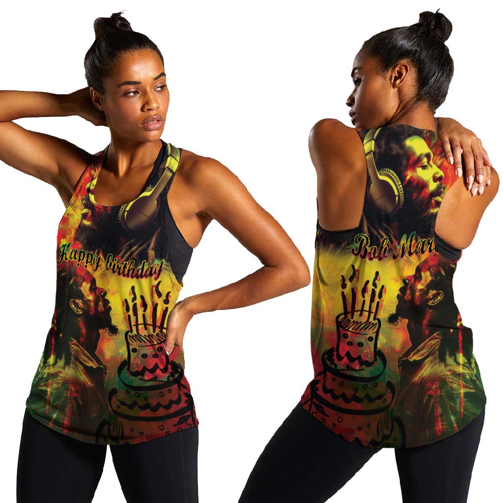 Happy Birthday King of Reggae Women Racerback Tank
