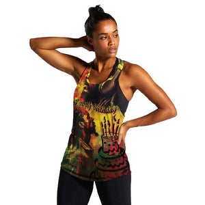 Happy Birthday King of Reggae Women Racerback Tank