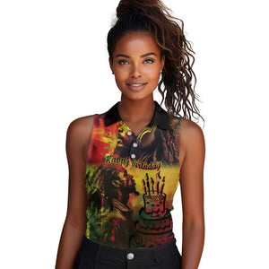 Happy Birthday King of Reggae Women Sleeveless Polo Shirt