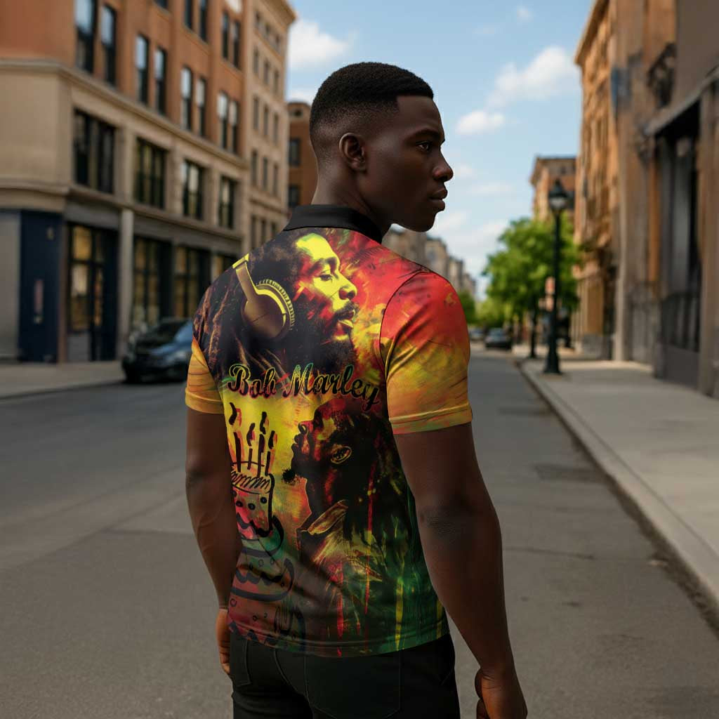Happy Birthday King of Reggae Zipper Polo Shirt
