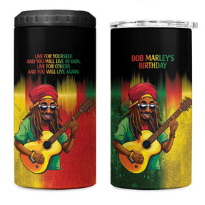 Honoring Reggae Legend Bob Birthday 4 in 1 Can Cooler Tumbler