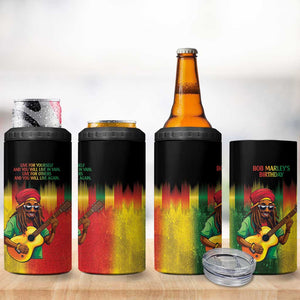 Honoring Reggae Legend Bob Birthday 4 in 1 Can Cooler Tumbler