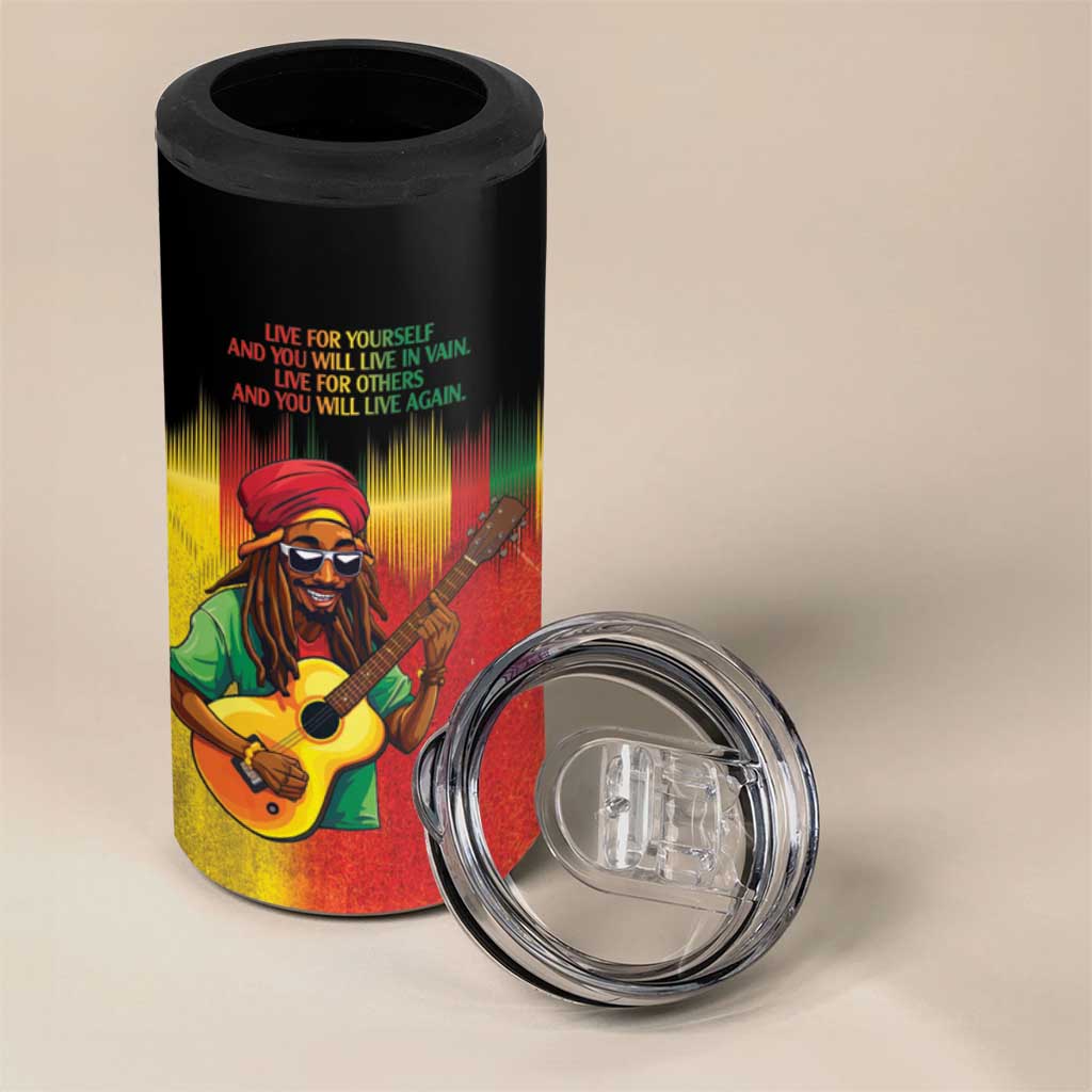 Honoring Reggae Legend Bob Birthday 4 in 1 Can Cooler Tumbler