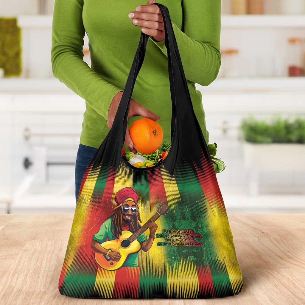 Honoring Reggae Legend Bob Birthday Grocery Bag