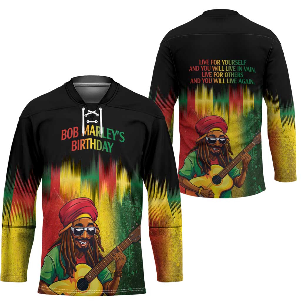 Honoring Reggae Legend Bob Birthday Hockey Jersey