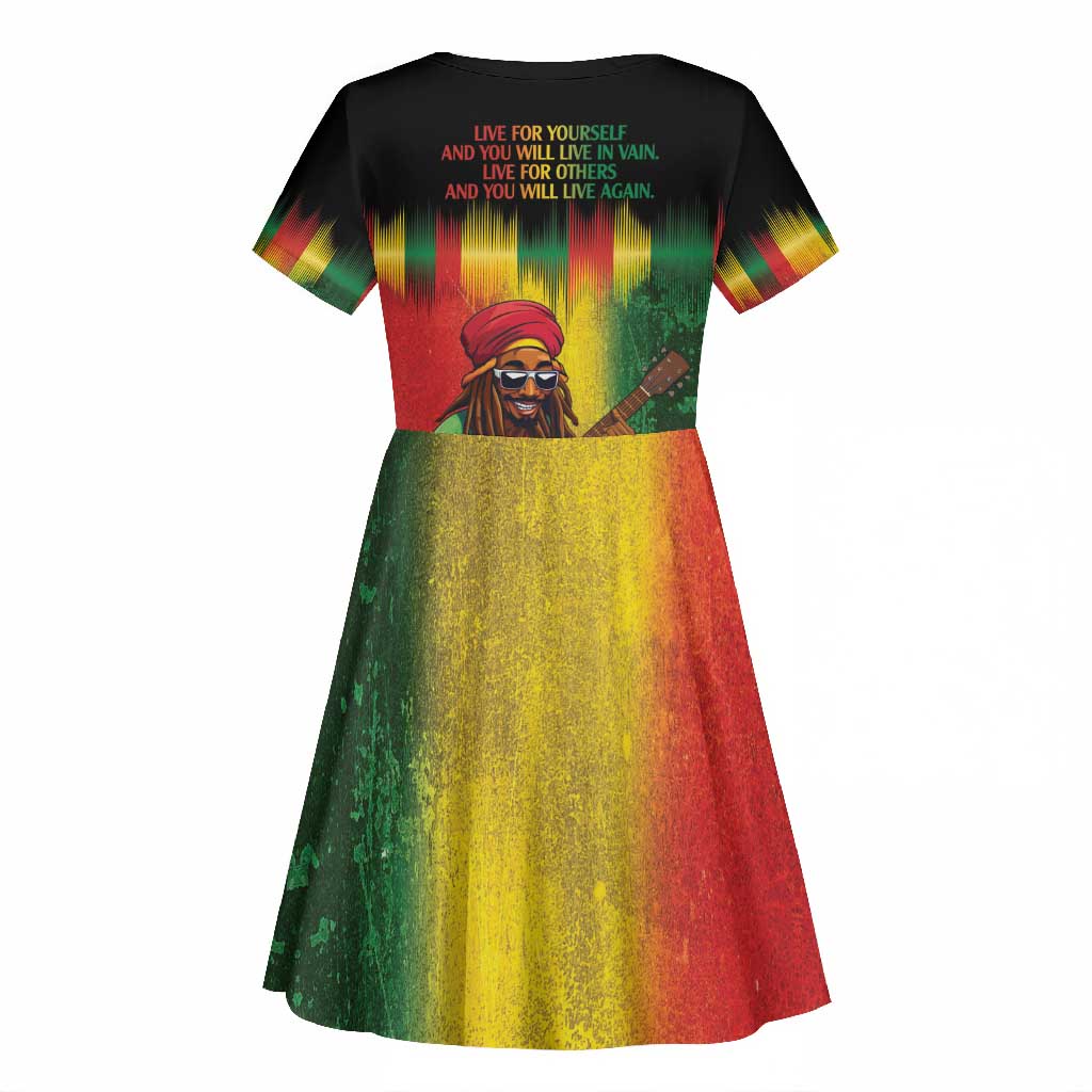 Honoring Reggae Legend Bob Birthday Kid Short Sleeve Dress