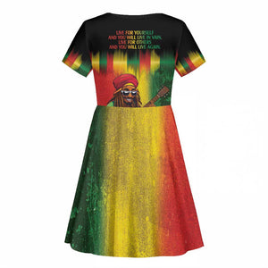 Honoring Reggae Legend Bob Birthday Kid Short Sleeve Dress