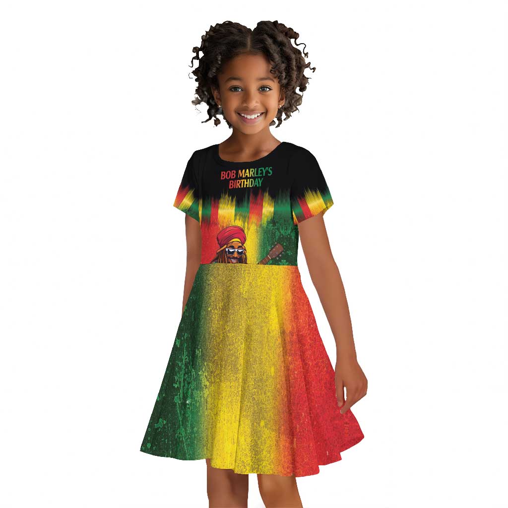 Honoring Reggae Legend Bob Birthday Kid Short Sleeve Dress