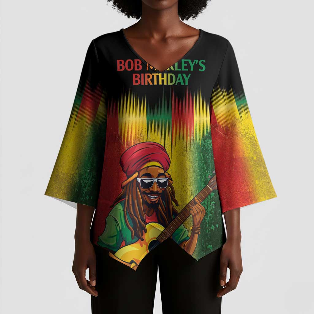 Honoring Reggae Legend Bob Birthday Kimono Sleeve Blouse