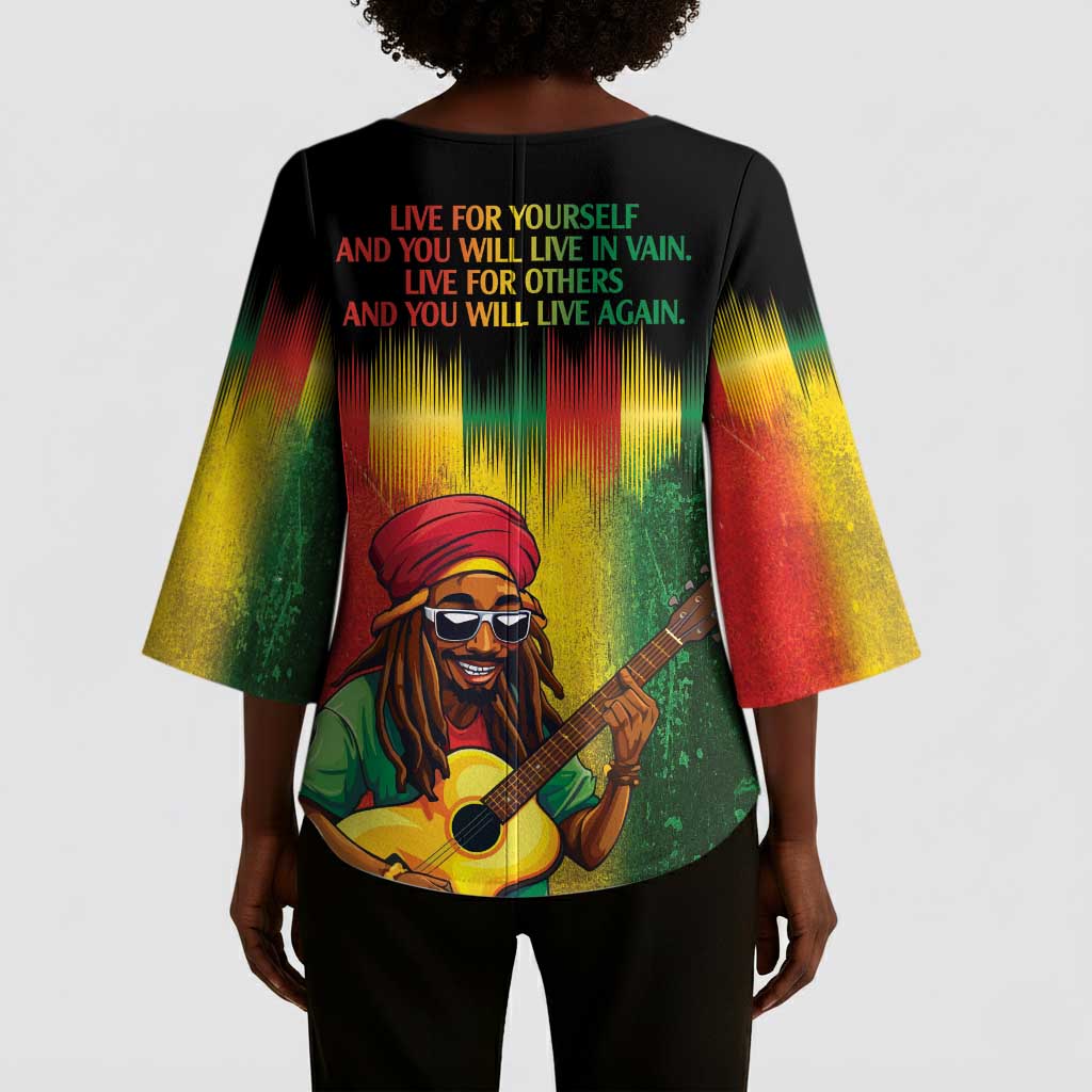 Honoring Reggae Legend Bob Birthday Kimono Sleeve Blouse