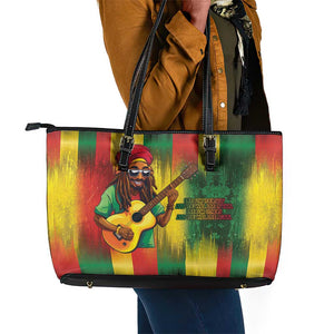 Honoring Reggae Legend Bob Birthday Leather Tote Bag