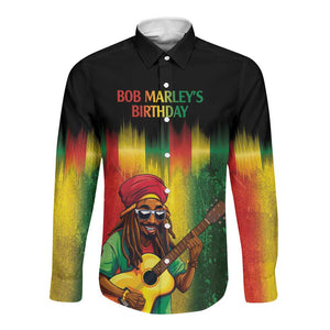Honoring Reggae Legend Bob Birthday Long Sleeve Button Shirt