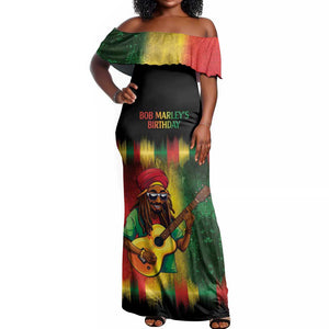 Honoring Reggae Legend Bob Birthday Off Shoulder Maxi Dress