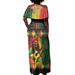Honoring Reggae Legend Bob Birthday Off Shoulder Maxi Dress