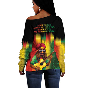 Honoring Reggae Legend Bob Birthday Off Shoulder Sweater