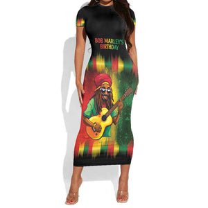 Honoring Reggae Legend Bob Birthday Short Sleeve Bodycon Dress LT9