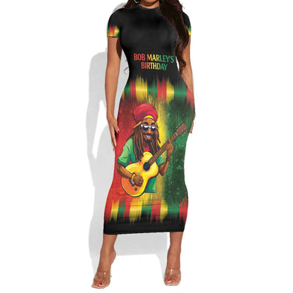 Honoring Reggae Legend Bob Birthday Short Sleeve Bodycon Dress LT9