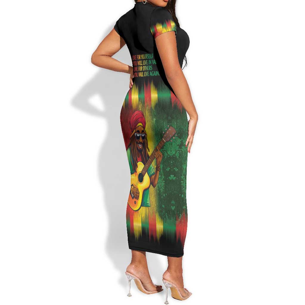 Honoring Reggae Legend Bob Birthday Short Sleeve Bodycon Dress LT9