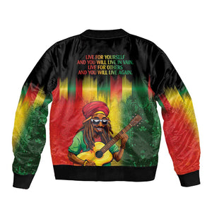 Honoring Reggae Legend Bob Birthday Sleeve Zip Bomber Jacket