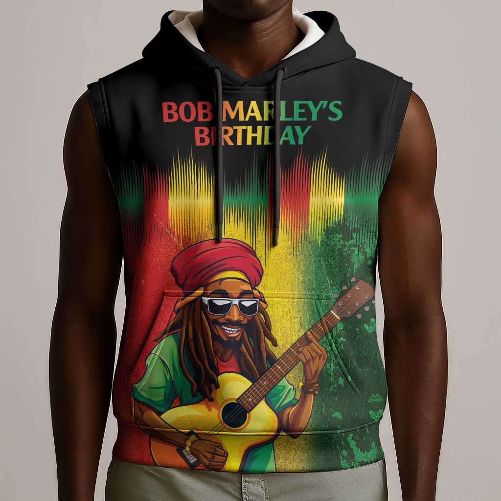 Honoring Reggae Legend Bob Birthday Sleeveless Hoodie - African Pride