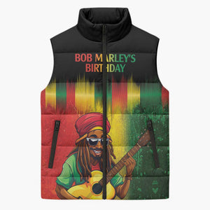 Honoring Reggae Legend Bob Birthday Sleeveless Puffer Jacket